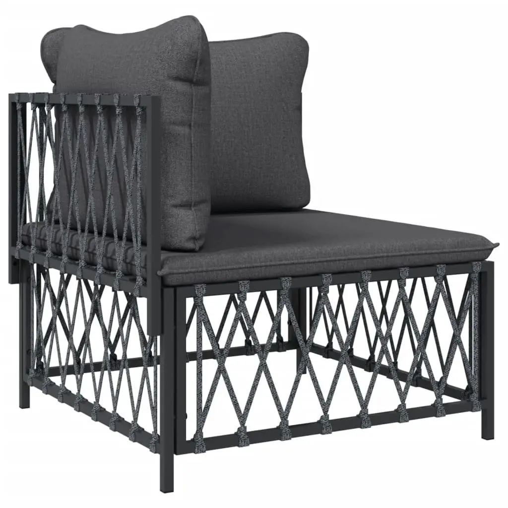 5-Piece Anthracite Outdoor Lounge Set with Cushions