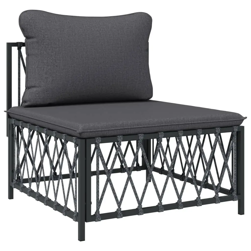 5-Piece Anthracite Outdoor Lounge Set with Cushions