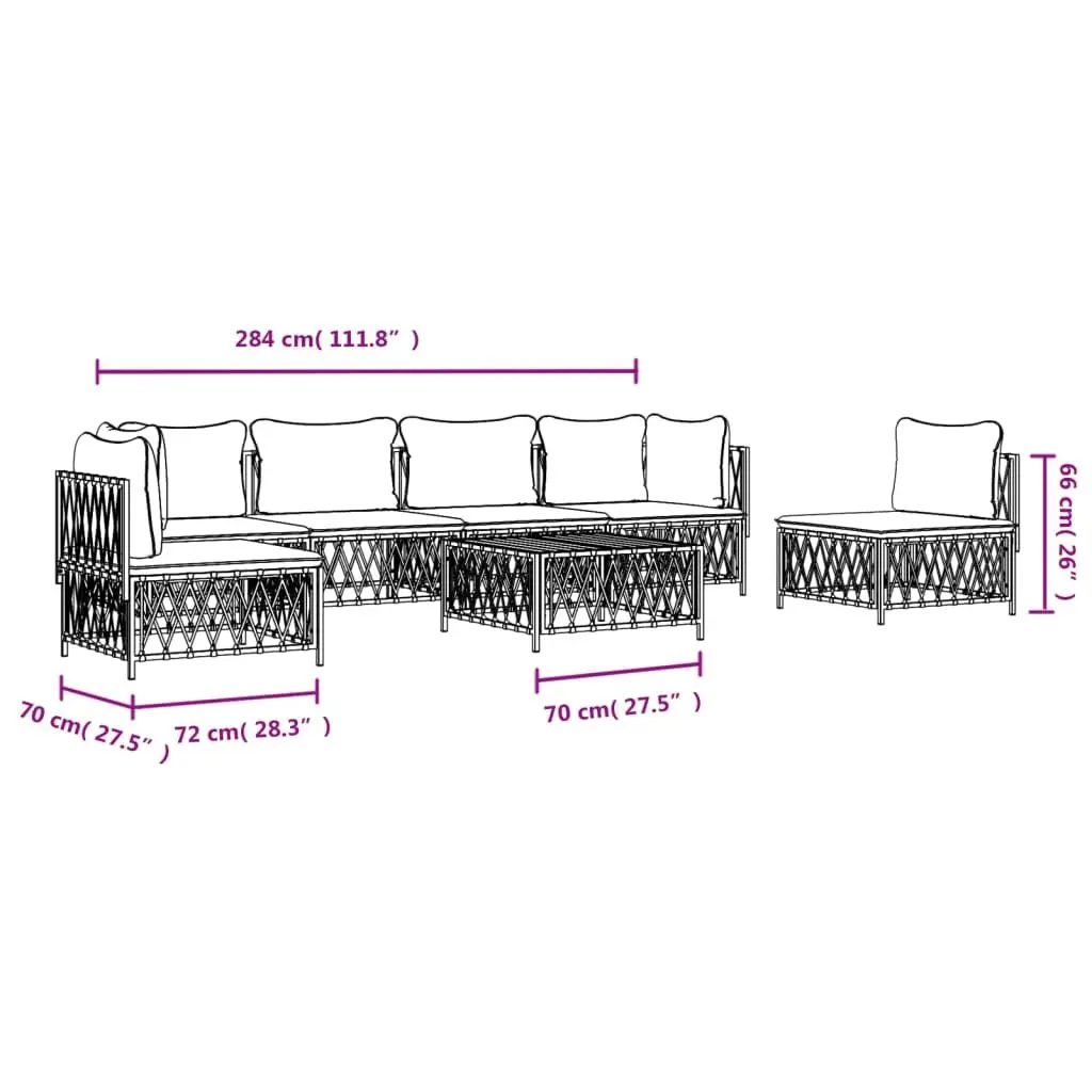 7 Piece Anthracite Modular Garden Lounge Set