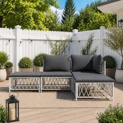 Premium 4 Piece Garden Lounge Set with Durable Cushions