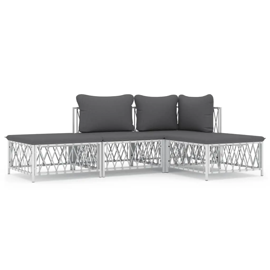 4 Piece Garden Lounge Set with Durable Cushions
