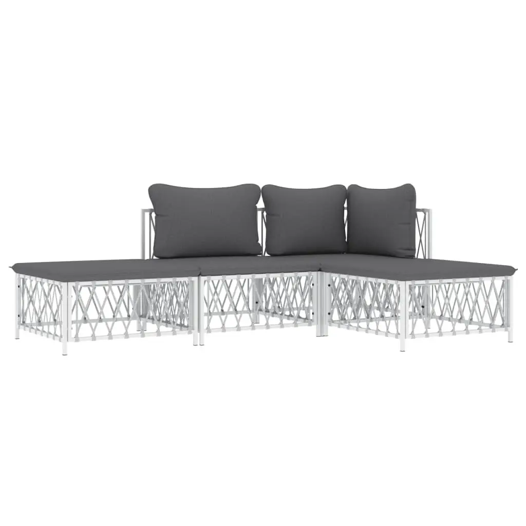 4 Piece Garden Lounge Set with Durable Cushions