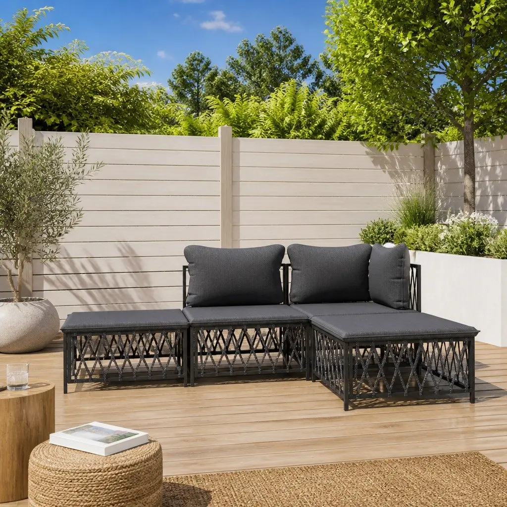 4 Piece Garden Lounge Set in Anthracite