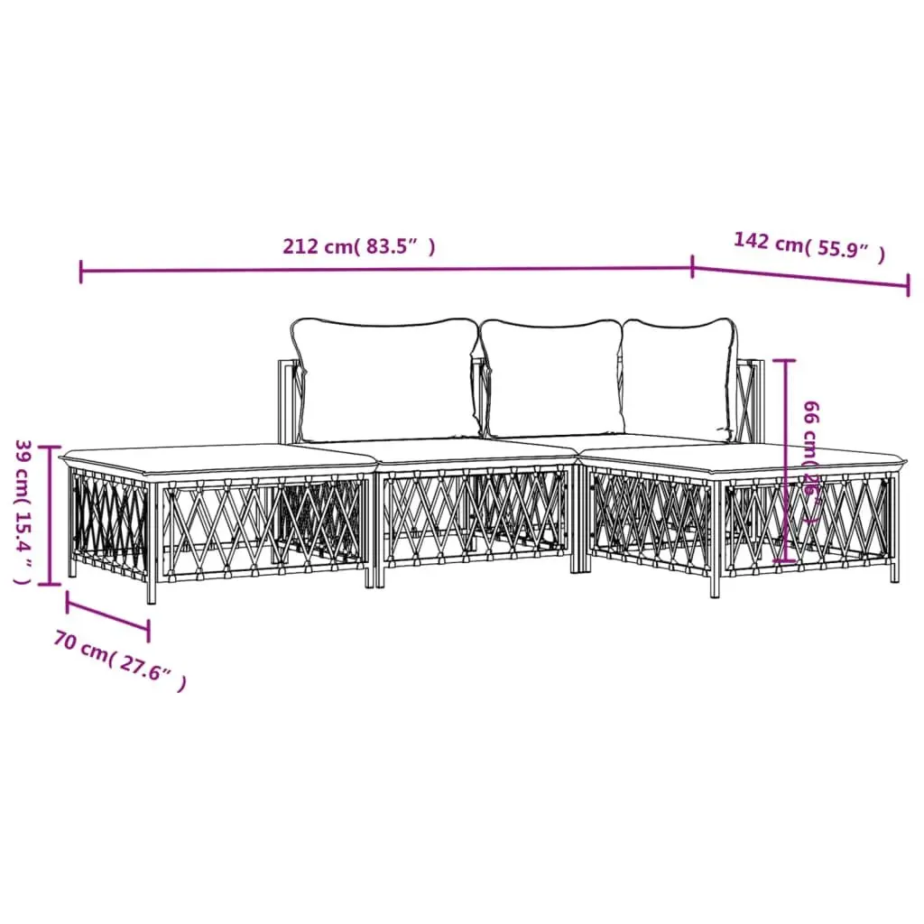 4 Piece Garden Lounge Set in Anthracite