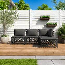 Durable 4 Piece Garden Lounge Set in Anthracite