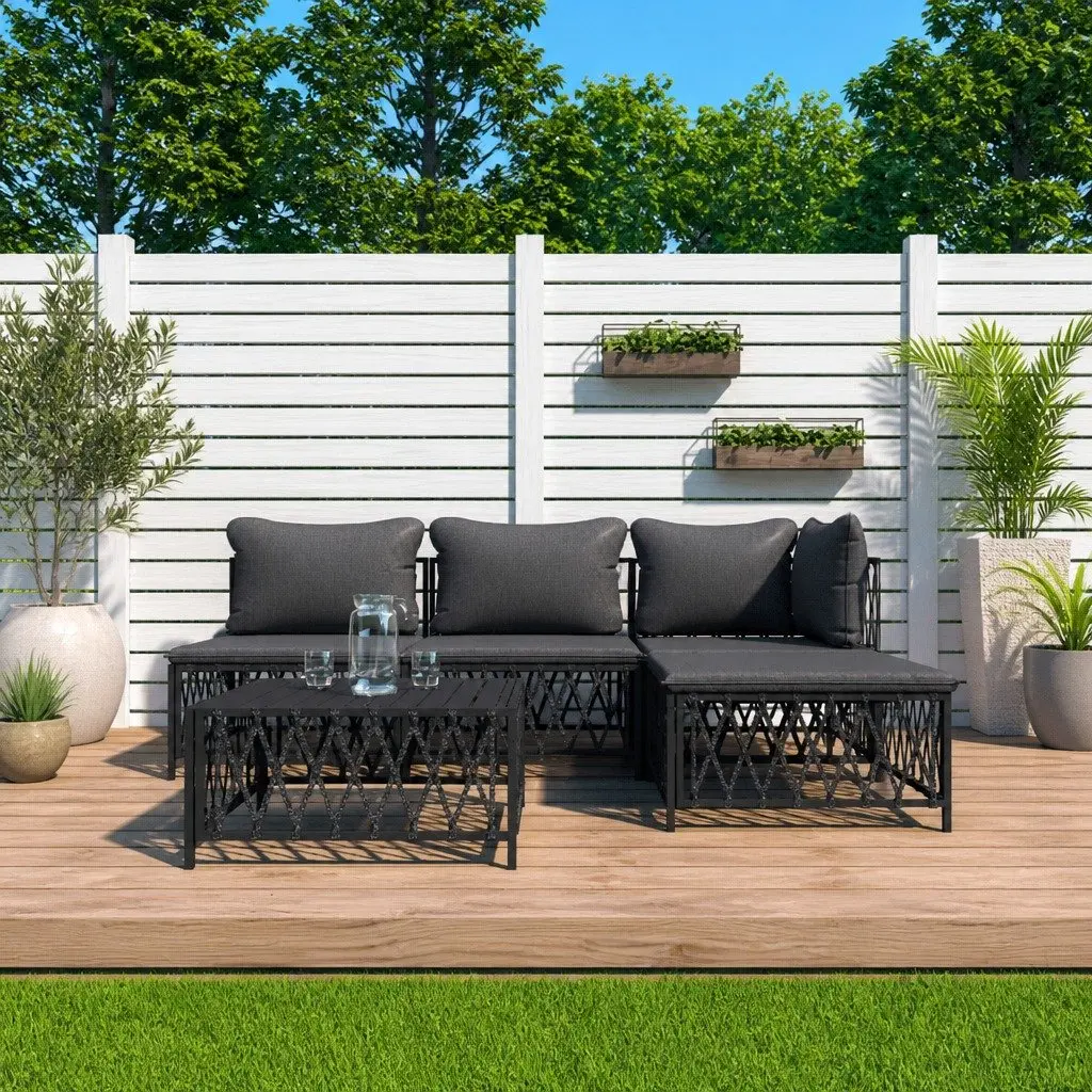 5-Piece Modular Garden Lounge Set in Anthracite