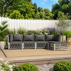 Durable 5-Piece Garden Lounge Set with Cushions