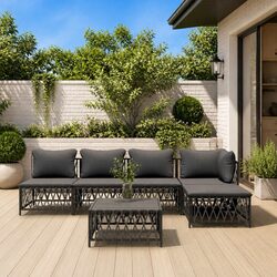 6-Piece Anthracite Garden Lounge Set with Cushions