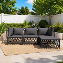 Premium 4 Piece Garden Lounge Set with Cushions