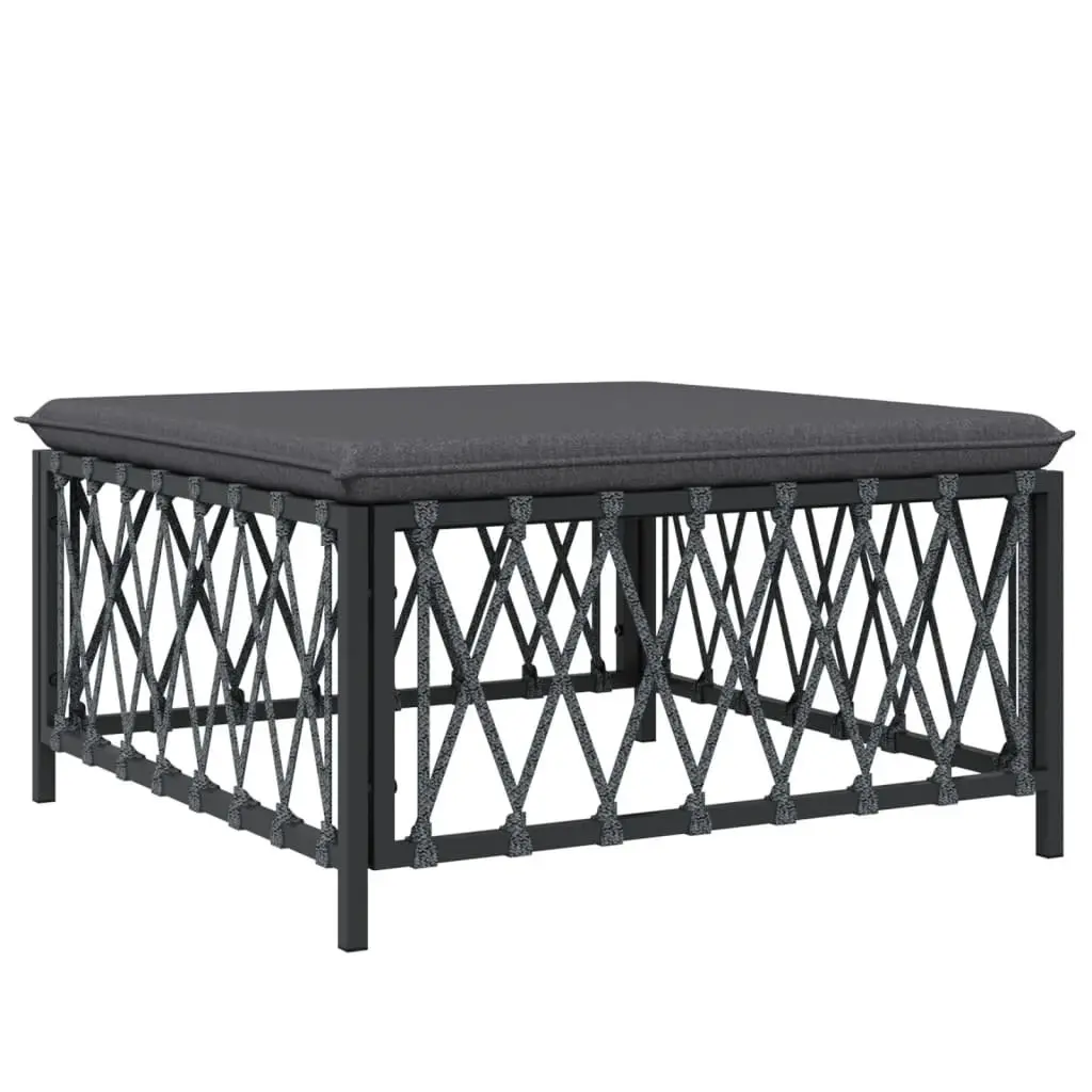 Garden Lounge Set Powder-coated Steel Frame Anthracite with Cushions 4 Piece