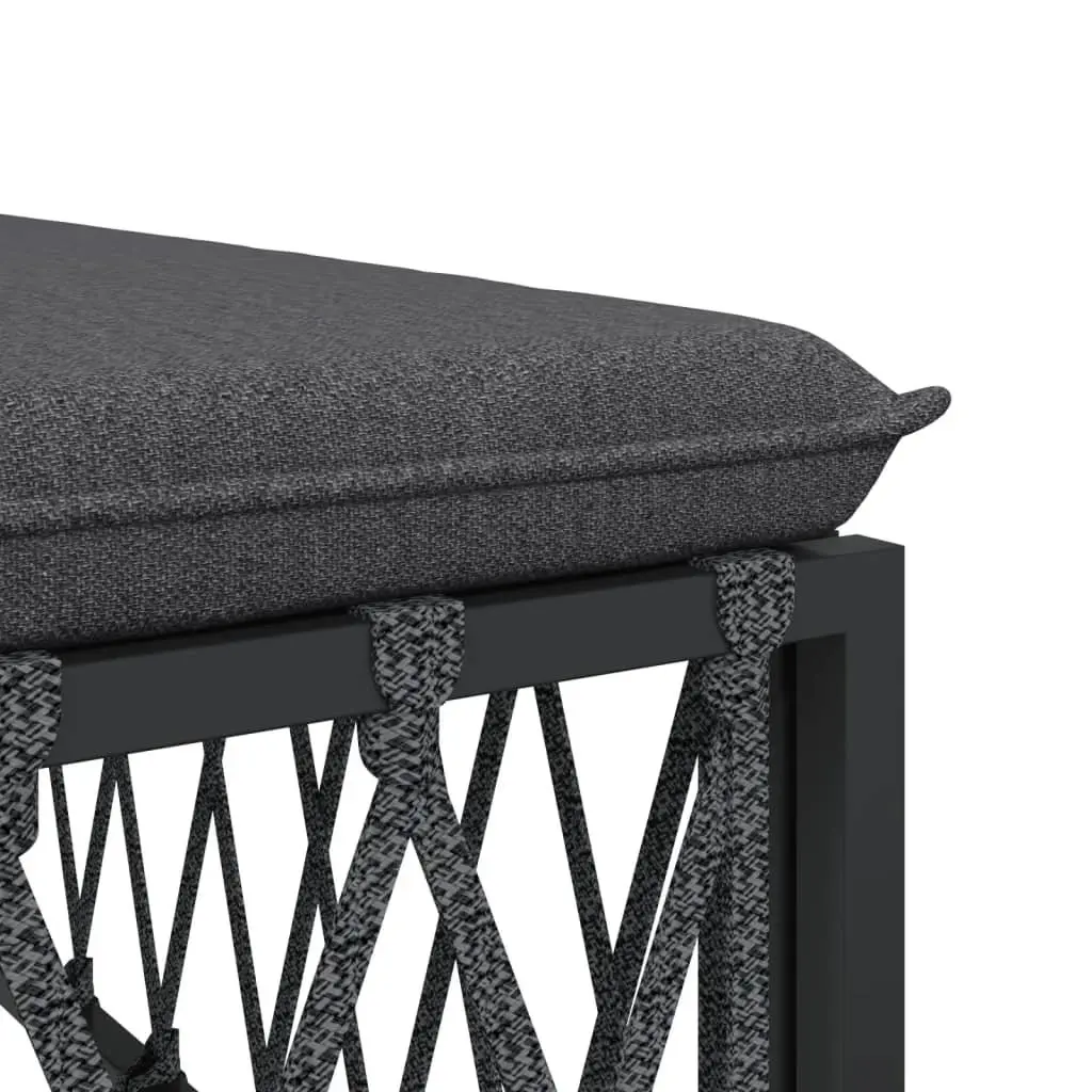 Garden Lounge Set Powder-coated Steel Frame Anthracite with Cushions 4 Piece