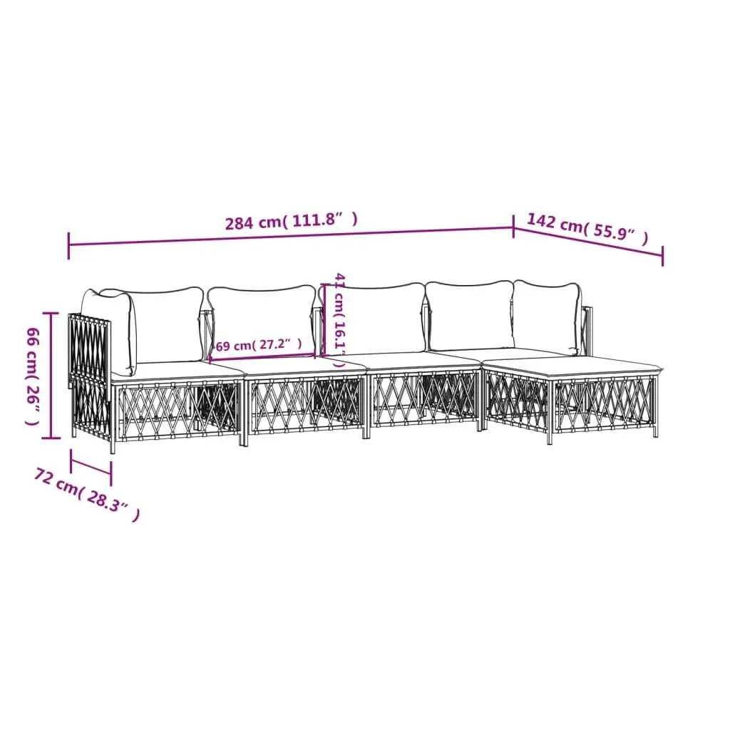 5 Piece Anthracite Garden Lounge Set