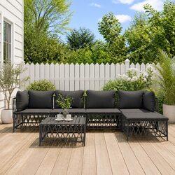 6-Piece Modular Sofa Garden Lounge Set with Cushions