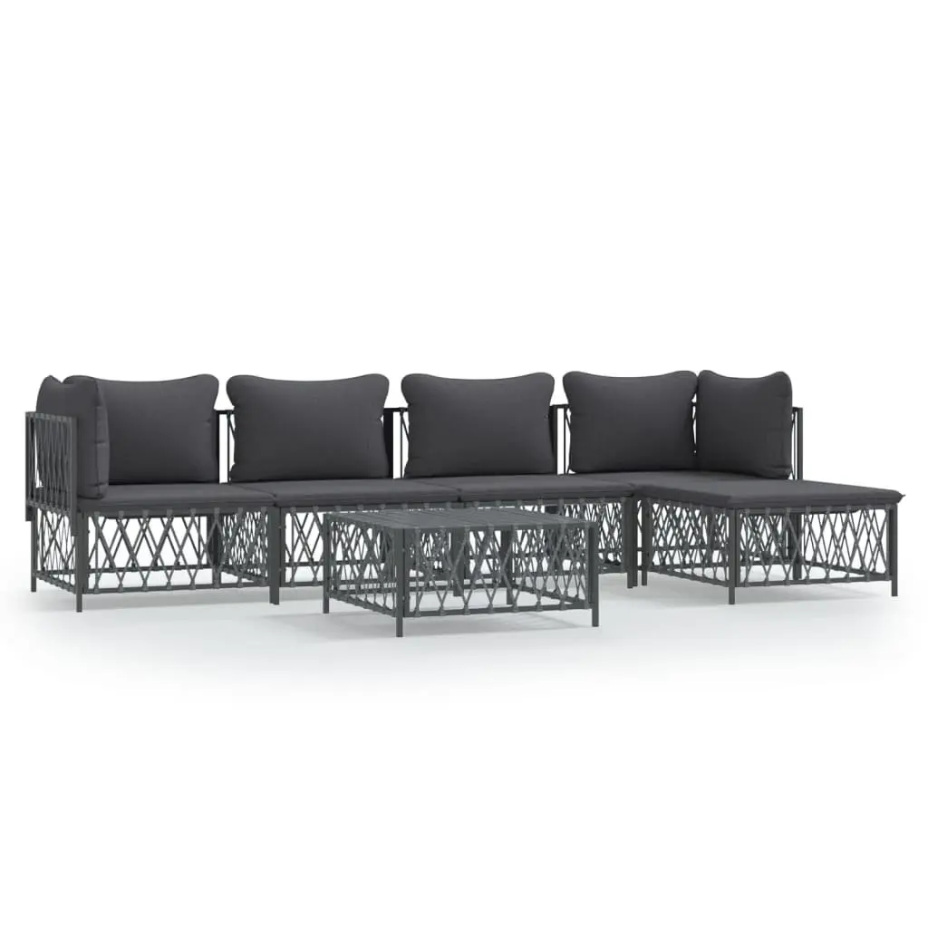 6-Piece Modular Sofa Garden Lounge Set with Cushions