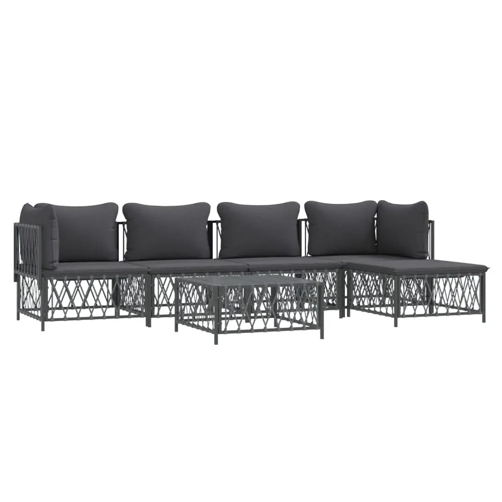 6-Piece Modular Sofa Garden Lounge Set with Cushions