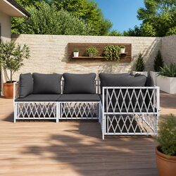 Premium 4 Piece Garden Lounge Set with Steel Frame