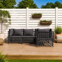 Outdoor Garden Lounge Set with Sturdy Steel Frame
