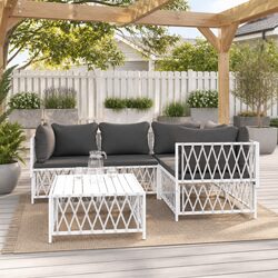Sturdy 5-Piece Garden Lounge Set with Cushions