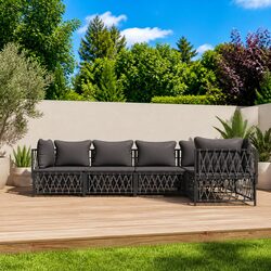5-Piece Anthracite Garden Lounge Set with Cushions