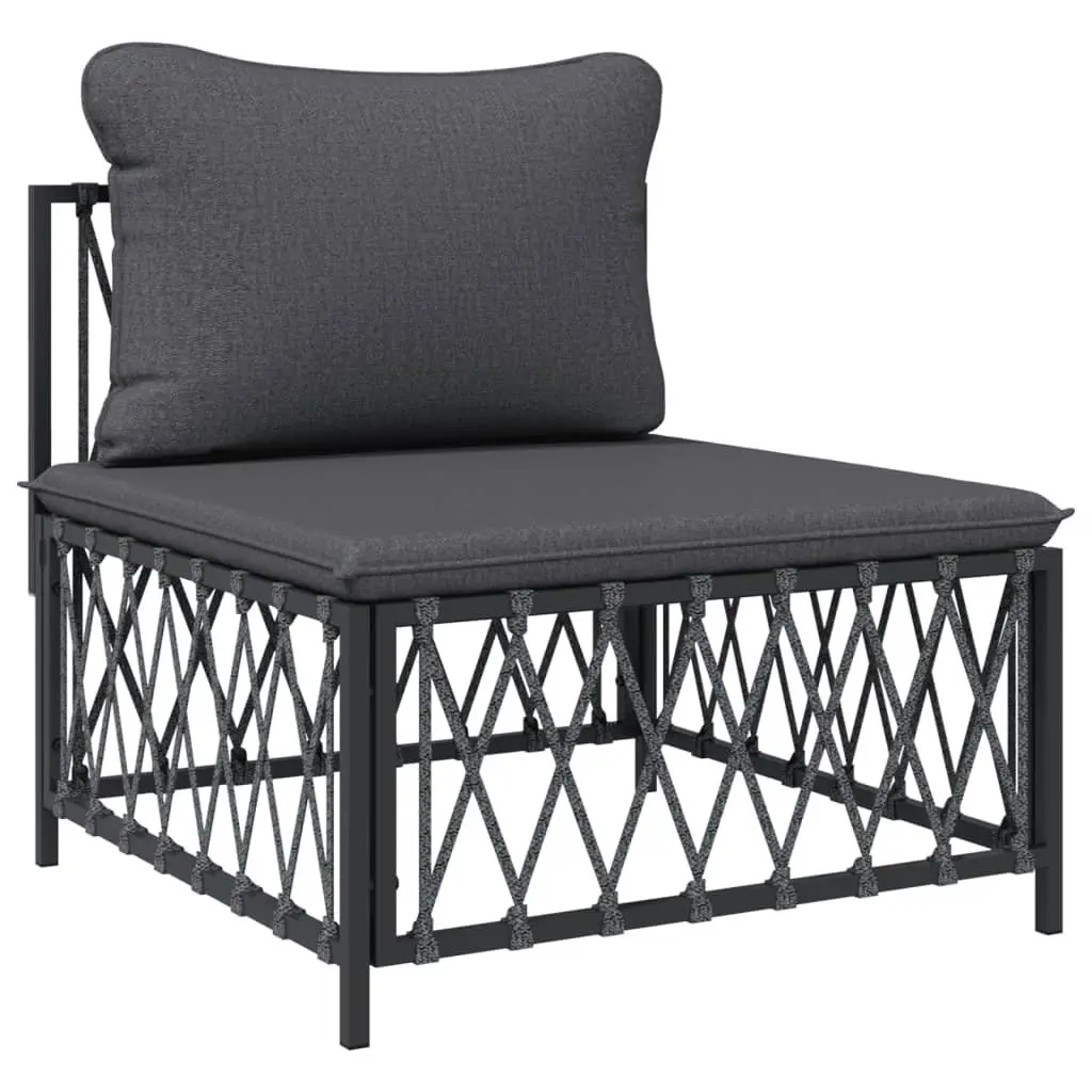Garden Lounge Set Powder-coated Steel Frame 5 Piece Anthracite with Cushions
