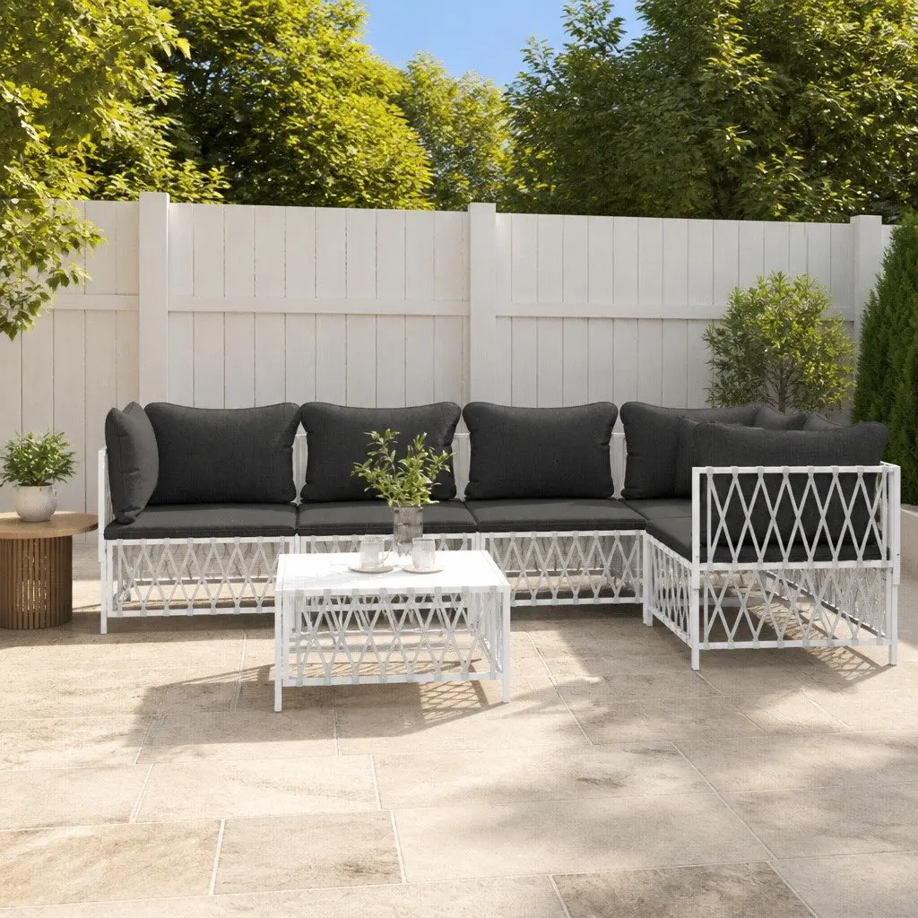 6-Piece Modular Outdoor Lounge Set with Steel Frame