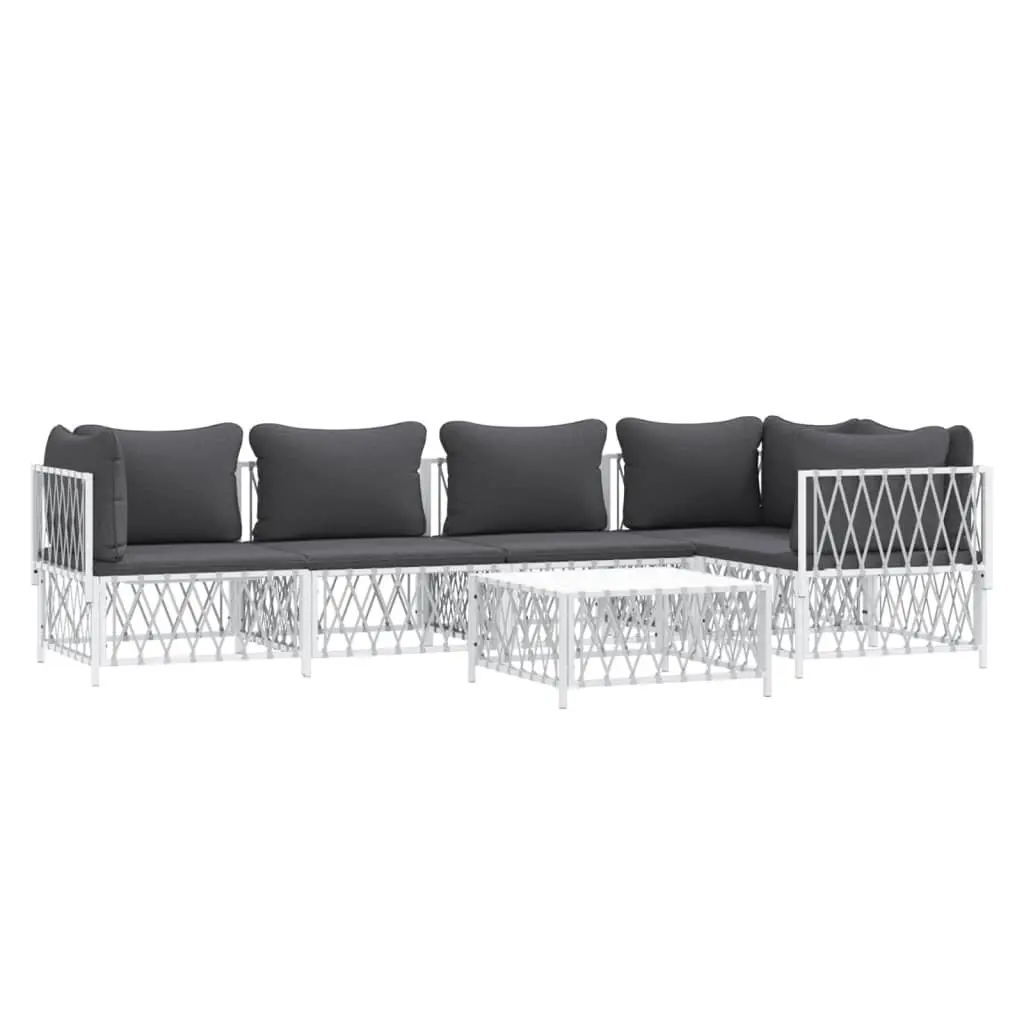 6-Piece Modular Outdoor Lounge Set with Steel Frame