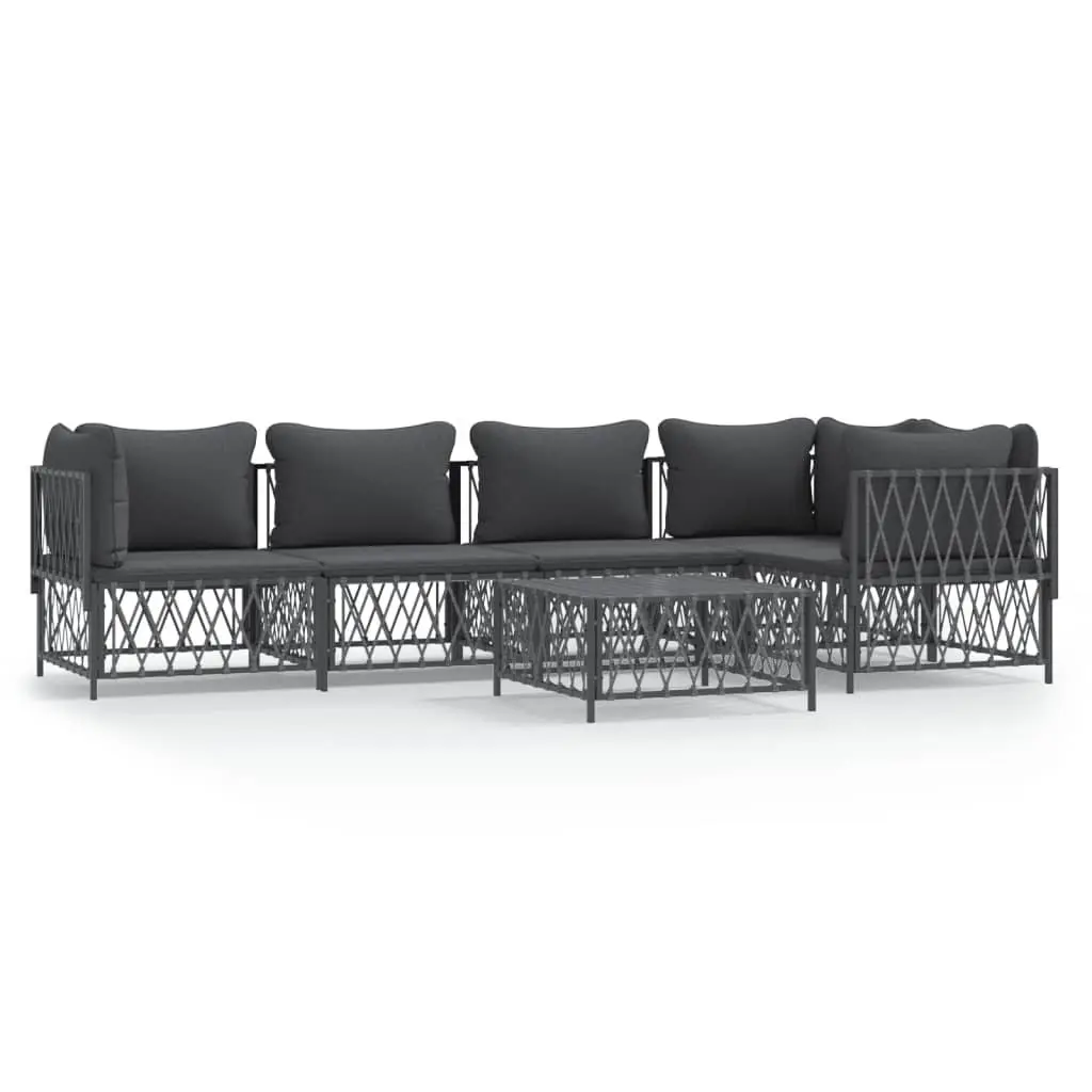 6-Piece Modular Garden Lounge Set with Anthracite Frame