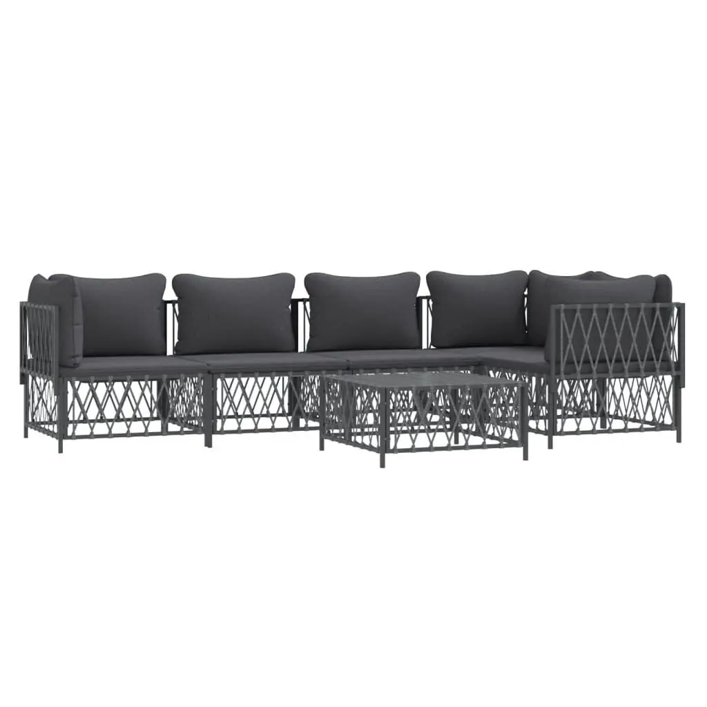 6-Piece Modular Garden Lounge Set with Anthracite Frame
