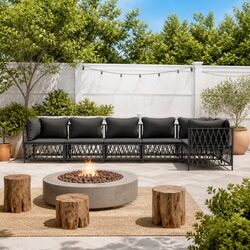Modular Outdoor Sofa Set 6 Piece Garden Lounge in Anthracite