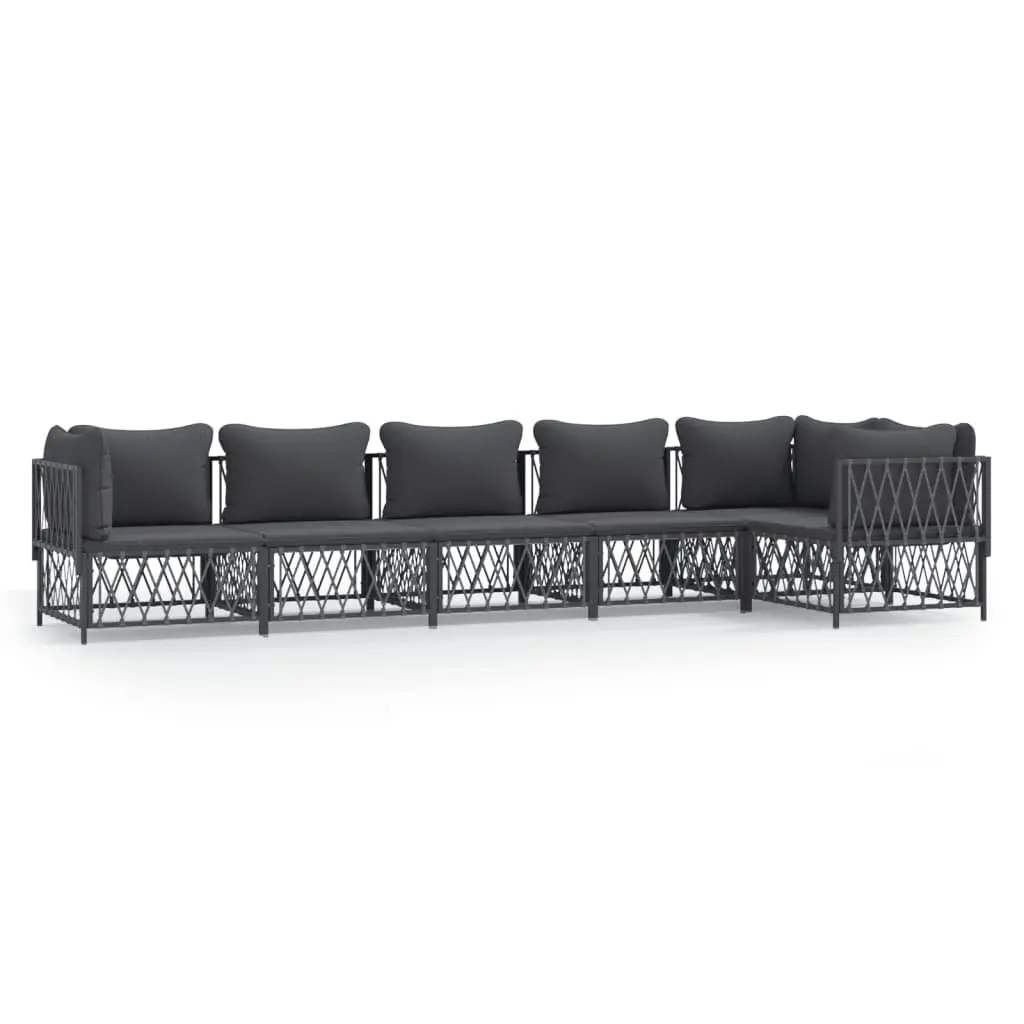 Modular Outdoor Sofa Set 6 Piece Garden Lounge in Anthracite