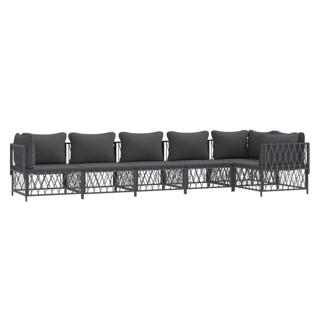 Modular Outdoor Sofa Set 6 Piece Garden Lounge in Anthracite