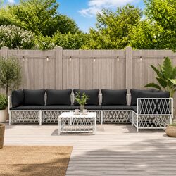 Premium 7 Piece Modular Garden Lounge Set with Steel Frame