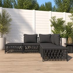 5 Piece Anthracite Garden Lounge Set with Cushions