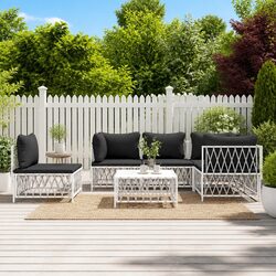 Premium 6 Piece Modular Garden Lounge Set with Cushions