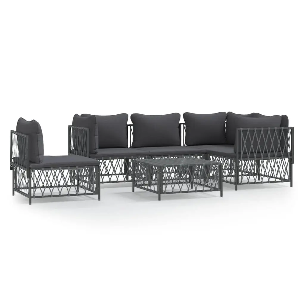 6-Piece Anthracite Modular Outdoor Lounge Set