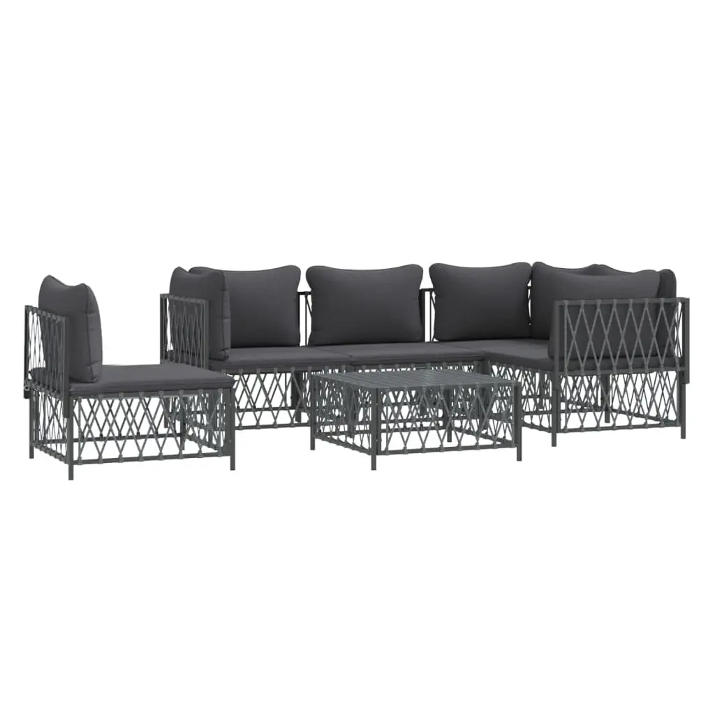 6-Piece Anthracite Modular Outdoor Lounge Set