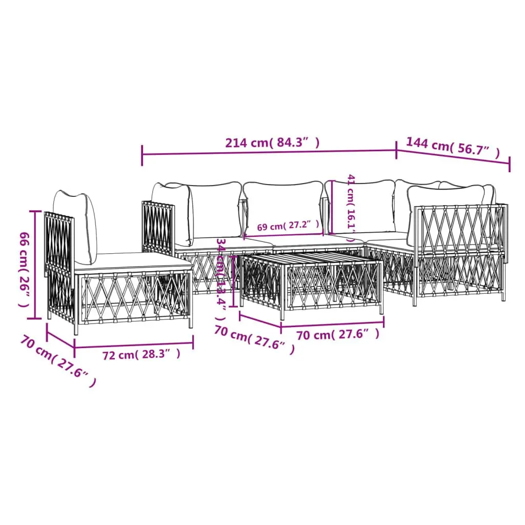 6-Piece Anthracite Modular Outdoor Lounge Set