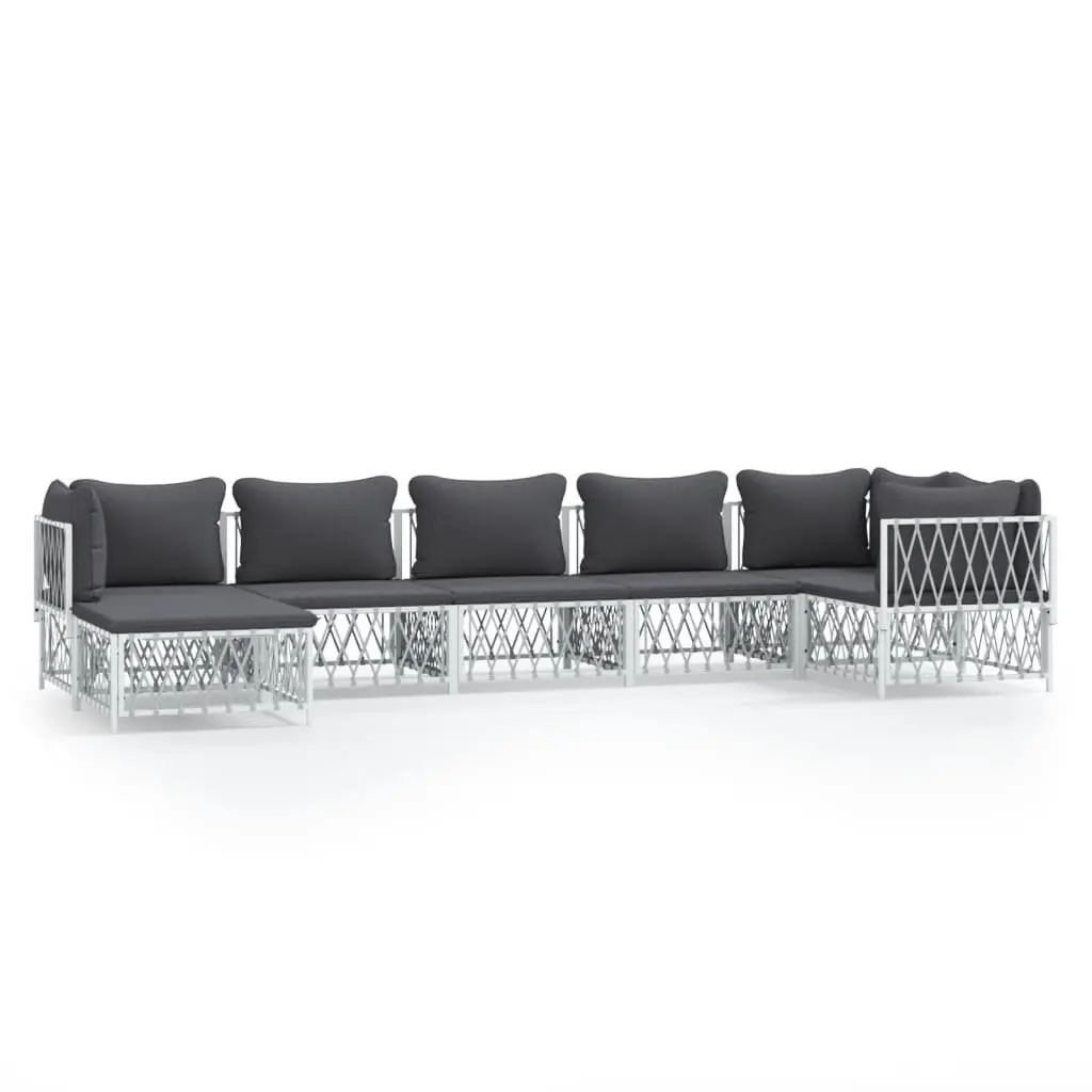 7 Piece Garden Lounge Set with Steel Frame