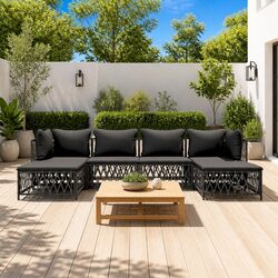 Sturdy 6-Piece Anthracite Garden Lounge Set with Cushions
