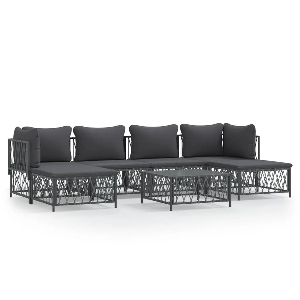 7 Piece Modular Garden Lounge Set with Cushions in Anthracite
