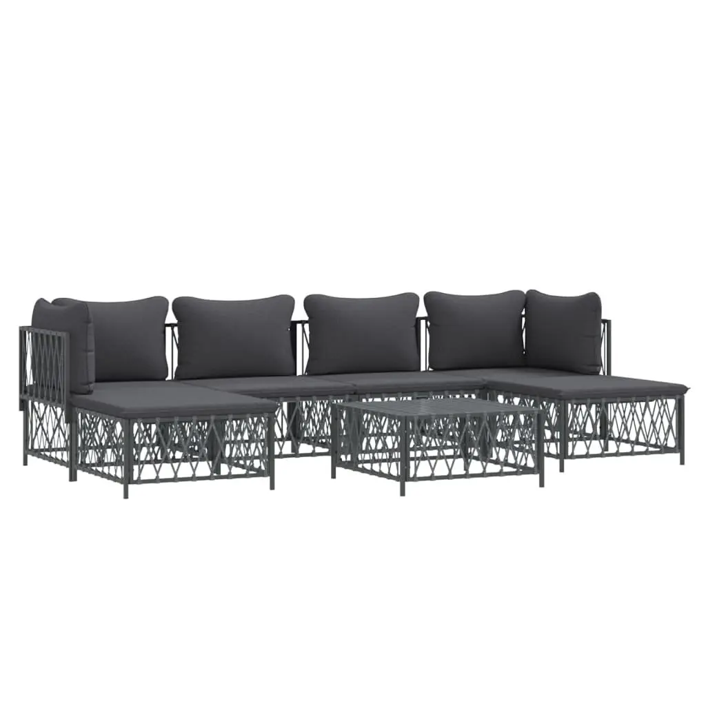 7 Piece Modular Garden Lounge Set with Cushions in Anthracite