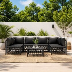 Durable 7-Piece Garden Lounge Set with Cushions