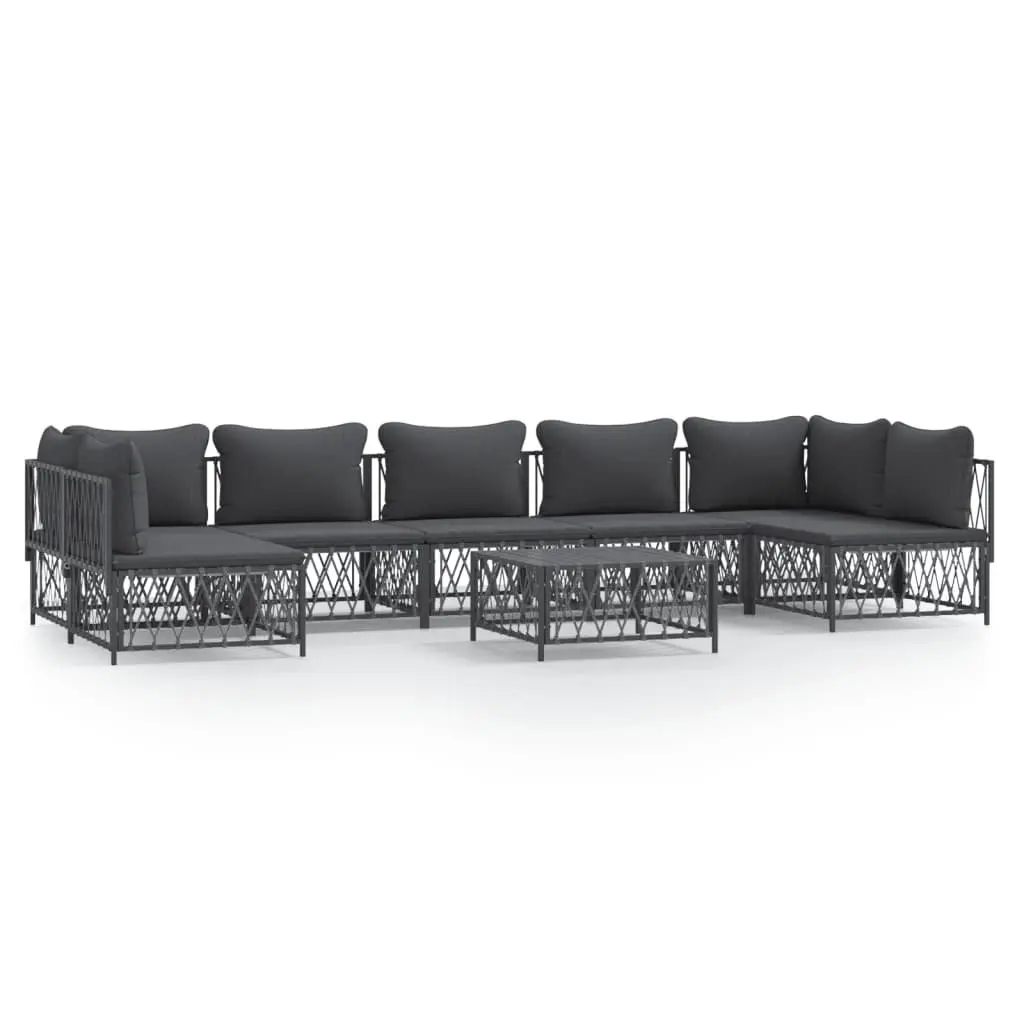 8-Piece Modular Outdoor Lounge Set with Anthracite Frame