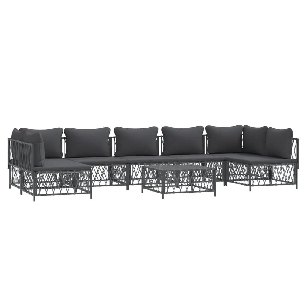 8-Piece Modular Outdoor Lounge Set with Anthracite Frame