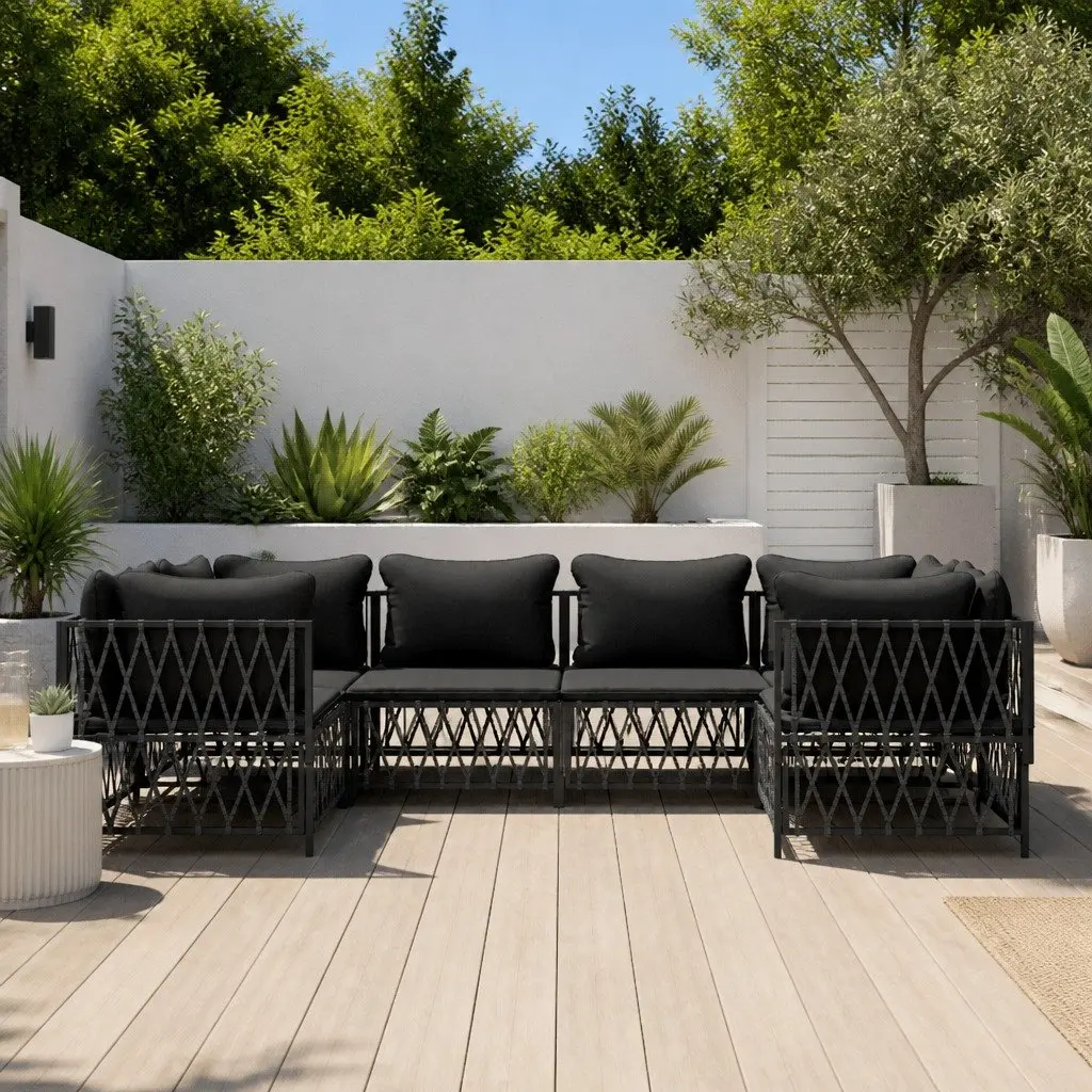 Modular 6-Piece Outdoor Garden Lounge Set in Anthracite