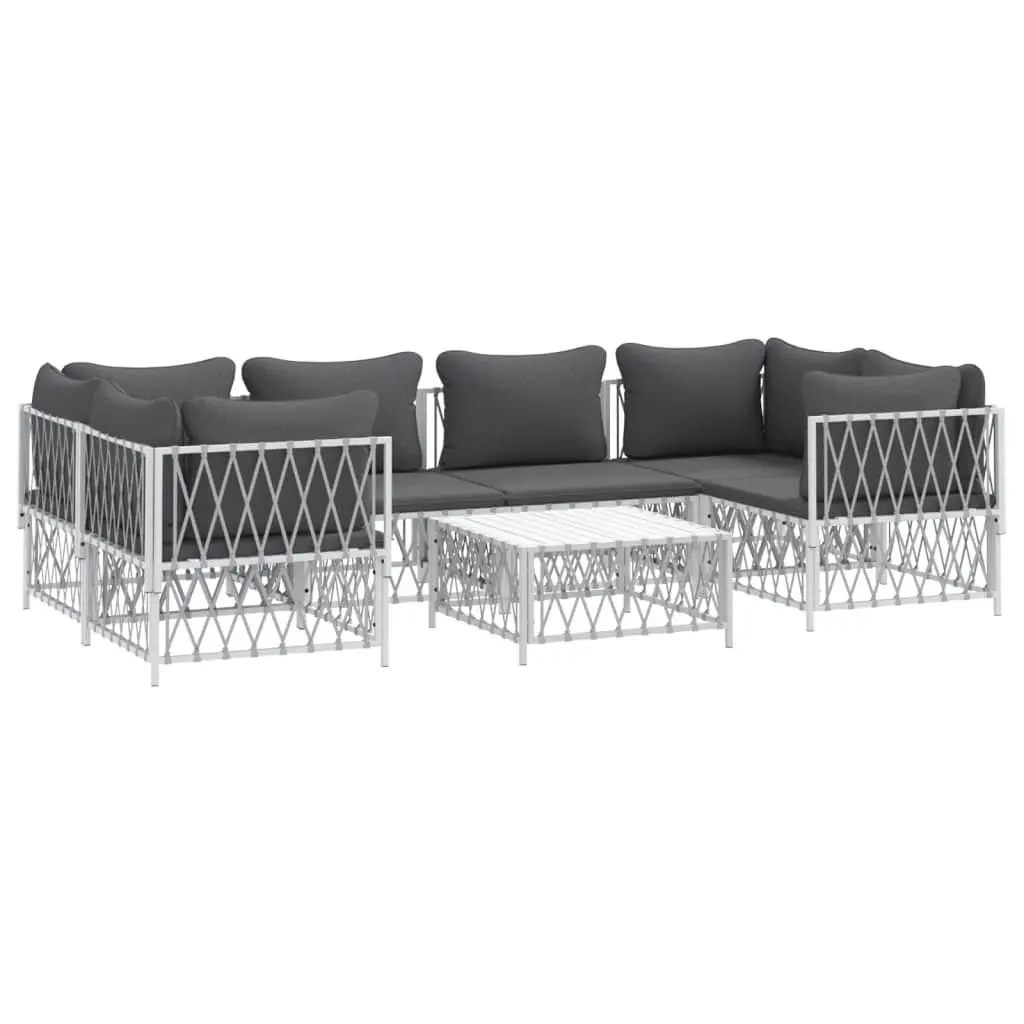 7-Piece Modular Garden Lounge Set with Durable Steel Frame