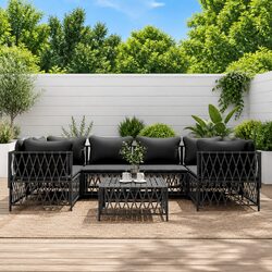 Sturdy 7-Piece Garden Lounge Set with Cushions in Anthracite