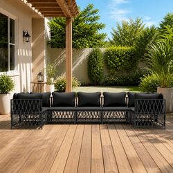 7-Piece Modular Garden Lounge Set with Cushions