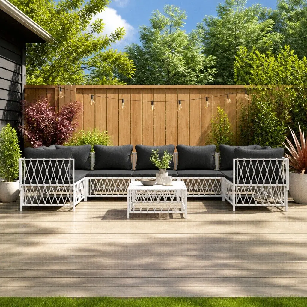 8-Piece Modular Garden Lounge Set with Cushions