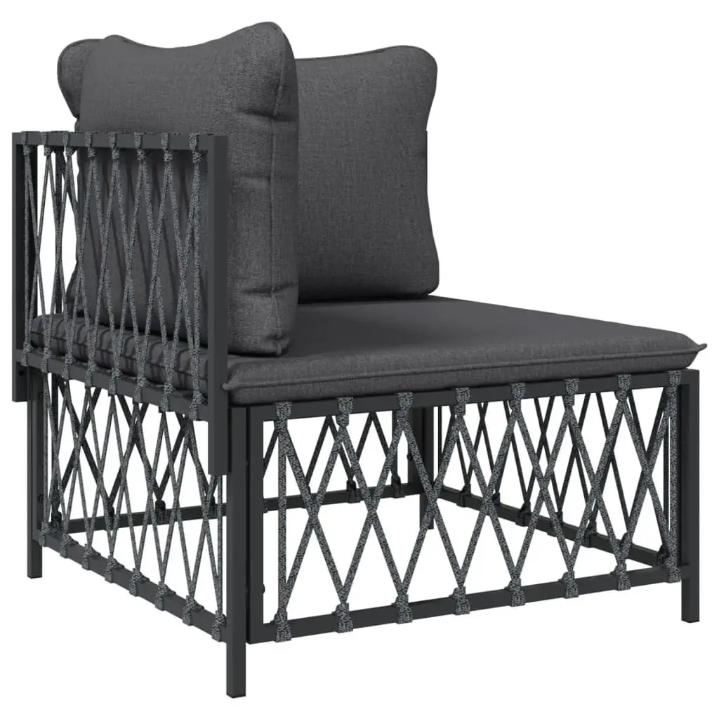 9-Piece Anthracite Garden Lounge Set with Steel Frame